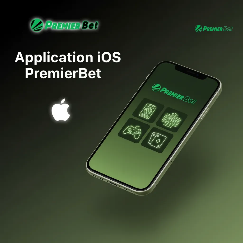 App iOS PremierBet sur iPhone et iPad, paris, casino, dépôts, retraits, cash out. iOS 12+, 150 Mo recommandés.