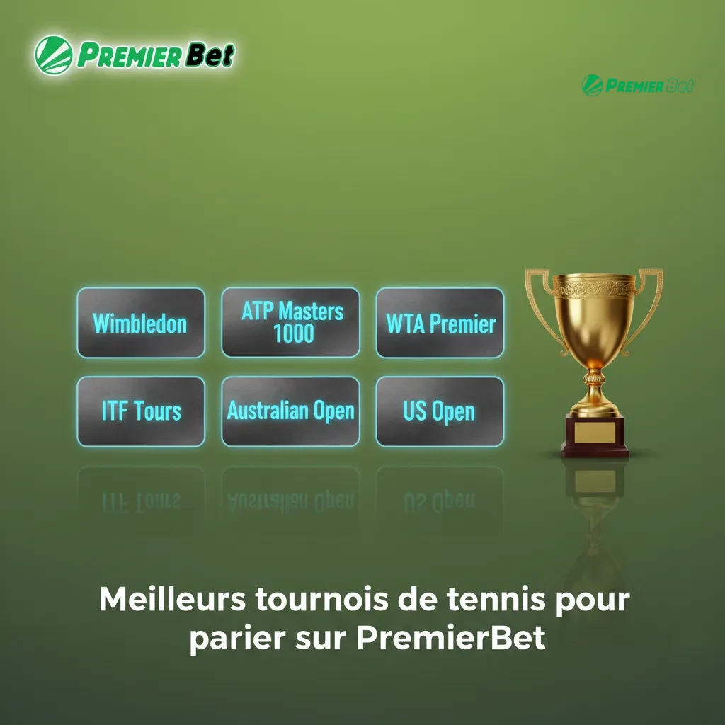 Bannière PremierBet: Australian Open, Roland-Garros, Wimbledon, US Open, ATP/WTA, Coupe Davis, Billie Jean King Cup.