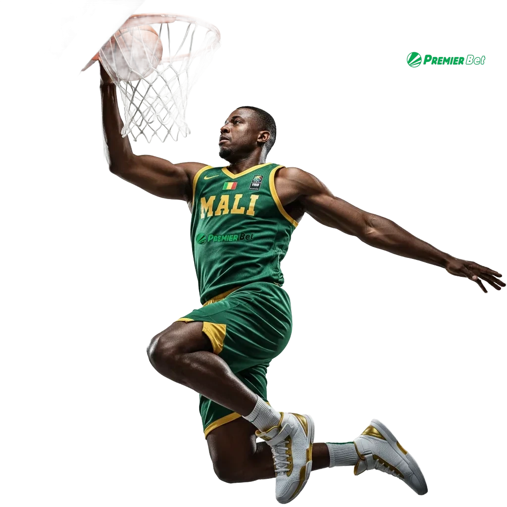Bannière PremierBet Mali: paris basket NBA, EuroLeague, BAL, FIBA, en direct, cashout, dépôts mobiles, bonus de bienvenue.