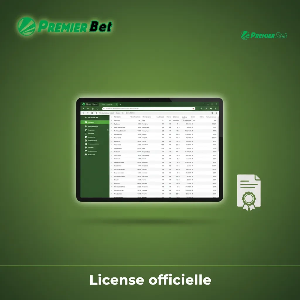 Certificat de licence officielle délivrée par une autorité reconnue; émetteur et date en pied de page et Mentions légales.