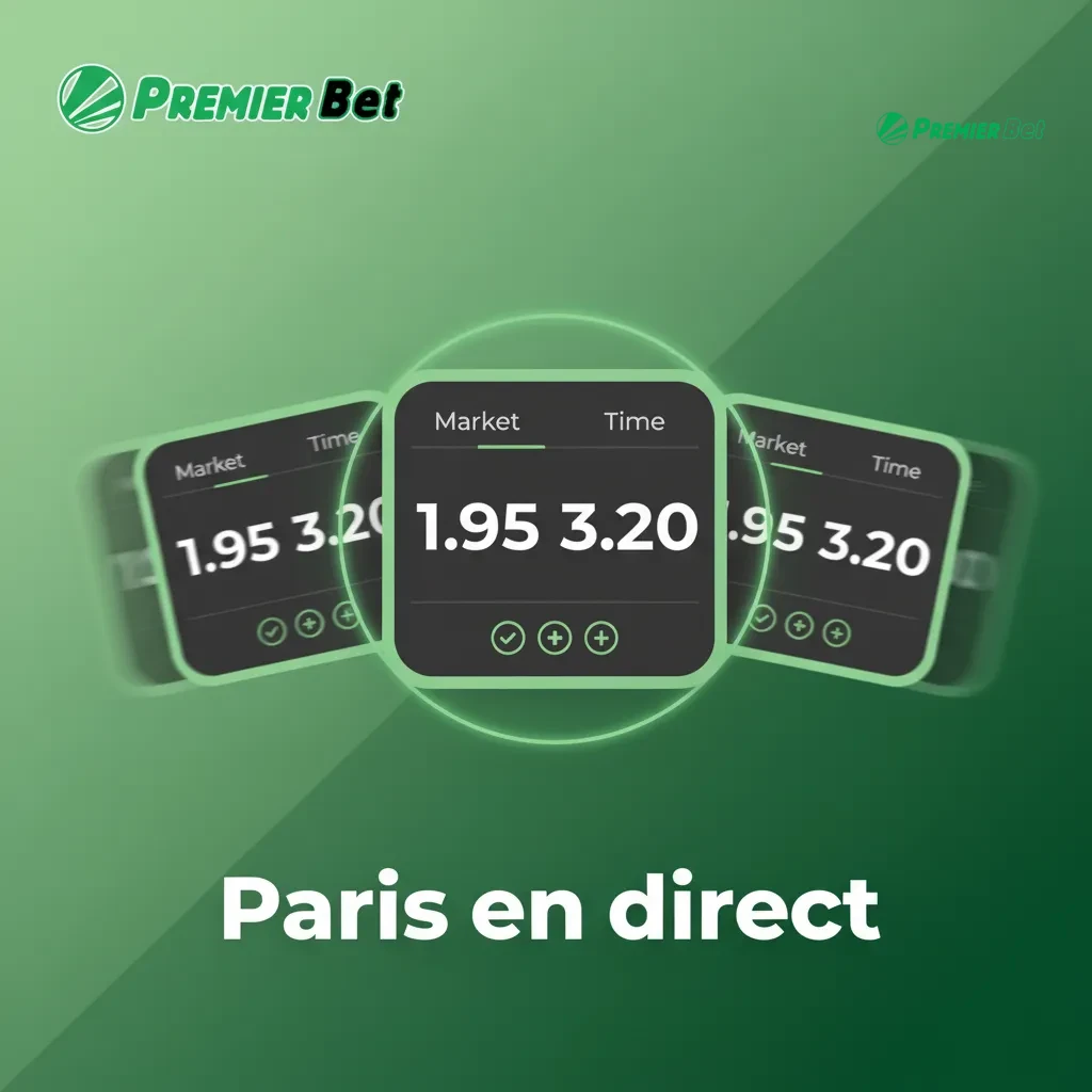 Écran mobile de paris en direct avec cotes évolutives, cashout et sports: football, basket, tennis, handball.