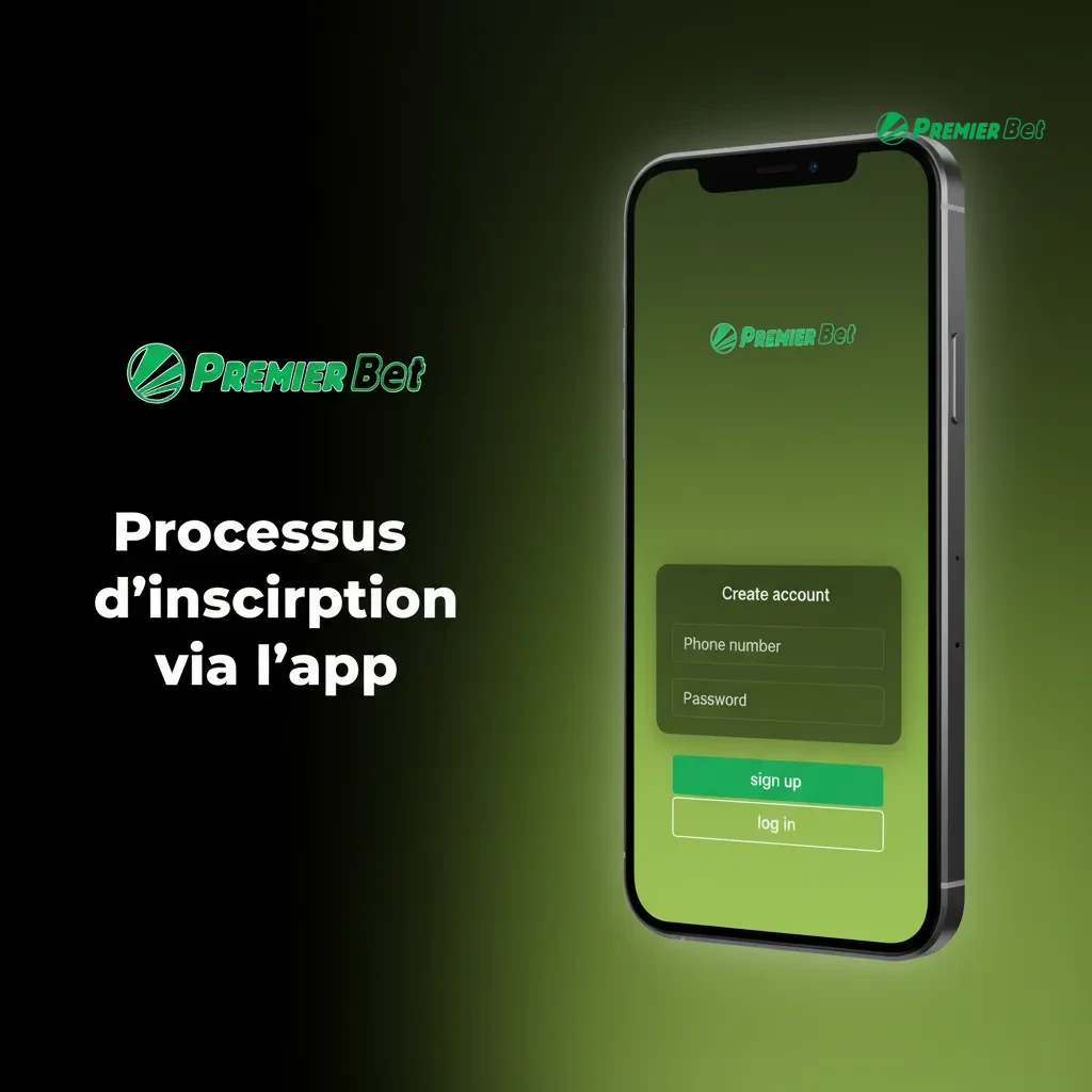 Écran d’app d’inscription: tél malien, mot de passe, vérif. SMS, PIN, dépôts Orange/Moov, accès paris et casino.