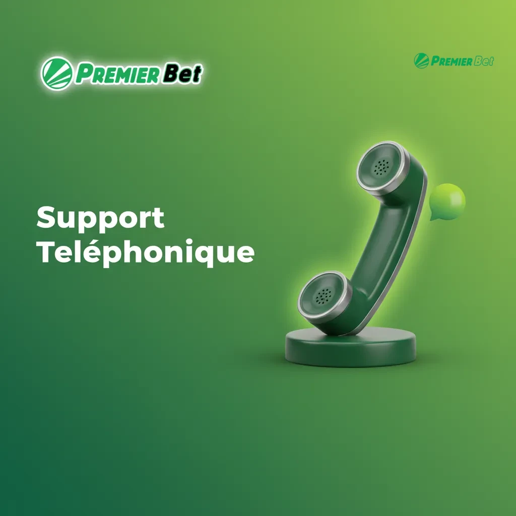 Support téléphonique PremierBet: agent au casque et téléphone, aide rapide pour cas urgents.