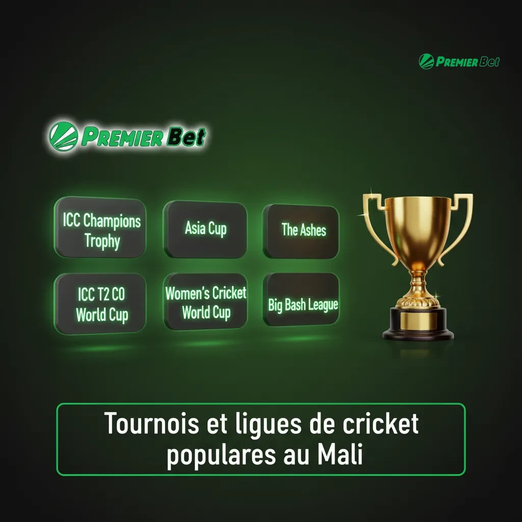 Tournois et ligues de cricket au Mali: Coupe du monde ICC, T20, The Ashes, IPL, BBL, PSL, CPL, SA20, paris en direct.