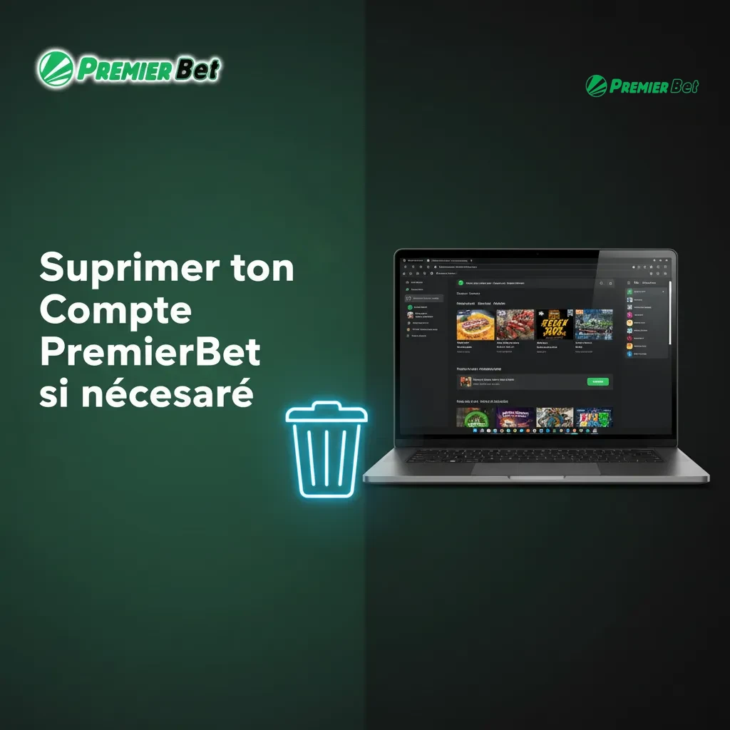 Guide visuel pour fermer un compte PremierBet: retirer fonds, contacter le support, vérifier l’identité, confirmation.